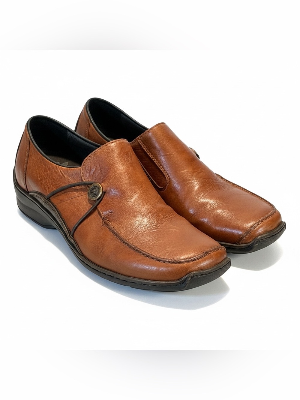 Rieker Antistress Brown Leather Slip-On Comfort Loafers EU 39 US 8.5 Women’s